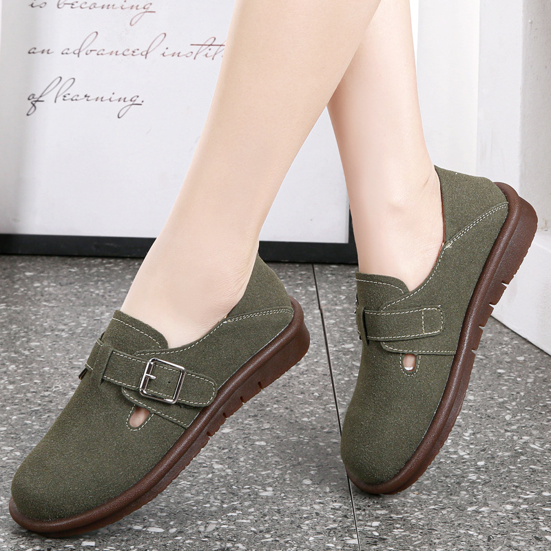 Pantofi de damă cu fund plat, stil Mori, retro, cu un singur strat, papuci de damă, papuci leneși, cu fund moale, slip-on, primăvară 2024