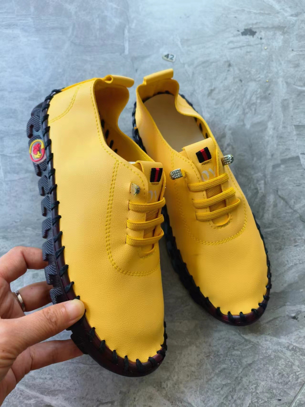 În stoc, cusături manuale pure, mărime plus, pantofi transfrontalieri Amazon pentru studenți, stație independentă, cu fund plat, pentru mame single