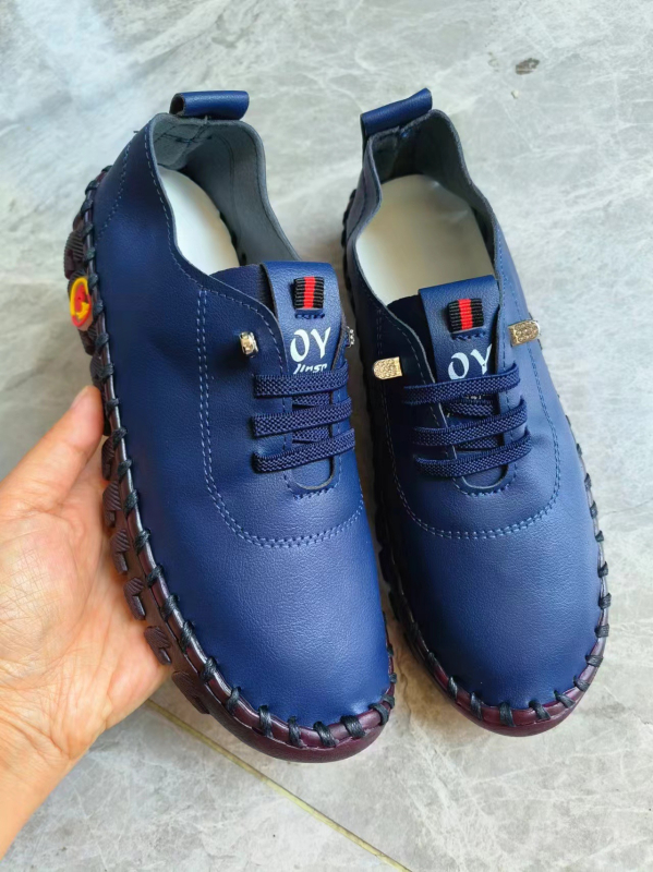 În stoc, cusături manuale pure, mărime plus, pantofi transfrontalieri Amazon pentru studenți, stație independentă, cu fund plat, pentru mame single