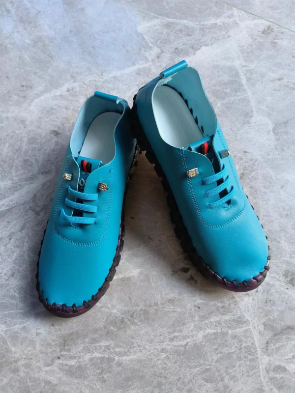 În stoc, cusături manuale pure, mărime plus, pantofi transfrontalieri Amazon pentru studenți, stație independentă, cu fund plat, pentru mame single