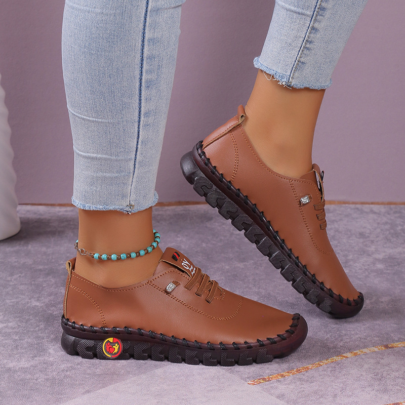 În stoc, cusături manuale pure, mărime plus, pantofi transfrontalieri Amazon pentru studenți, stație independentă, cu fund plat, pentru mame single