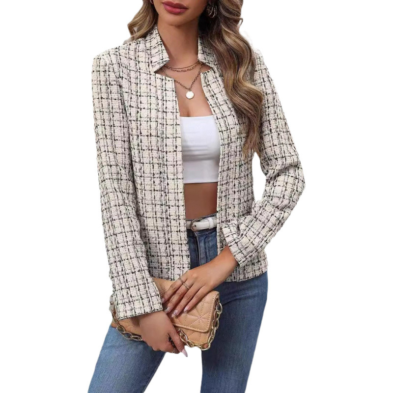 2024. aasta sügisene Amazoni Euroopa ja Ameerika väliskaubanduse piiriülene naiste kardigan, õhuke jope, temperamentne väike ülikonnajope naistele