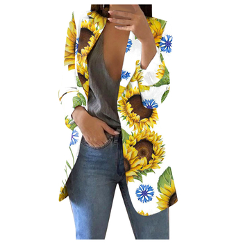 Γυναικείο Κοστούμι Κορεάτικο Στυλ Μόδα 2024 Κομψό Casual Αδυνάτισμα Φυτό Στάμπα Κομψό Τοπ WL008