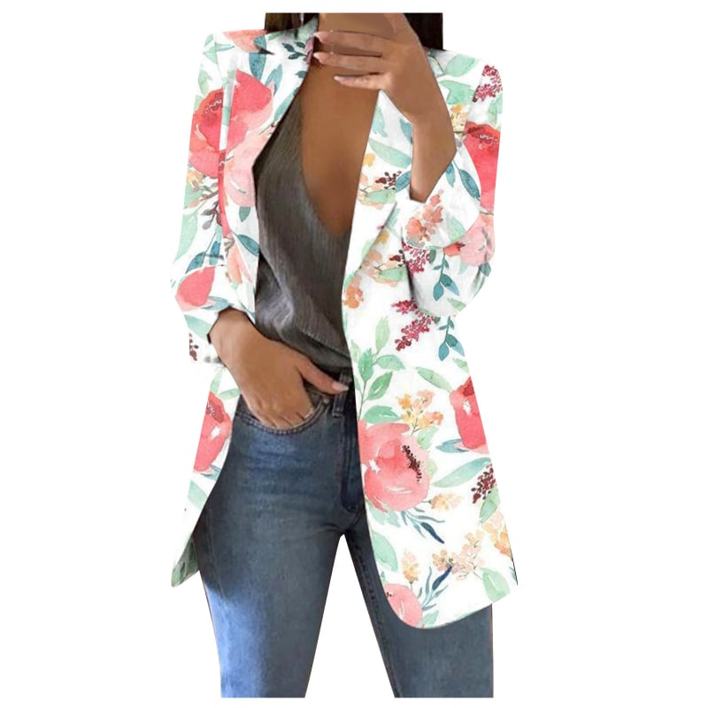Costum de damă stil coreean la modă 2024 elegant casual slăbire imprimeu vegetal elegant top WL008