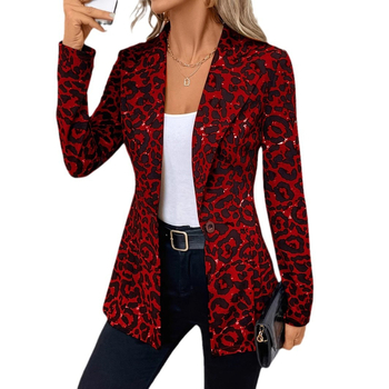2025 Ευρωπαϊκό και Αμερικανικό Εξωτερικό Εμπόριο Διασυνοριακό Amazon Νέο Άνοιξη Μικρό Κοστούμι με Γιακά Λεοπάρ Στάμπα Στενή Εφαρμογή Μοντέρνο Μπουφάν Ευρωπαίων και Αμερικανών Γυναικών