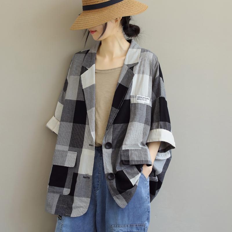 Naiste suvine 2024. aasta uus Korea stiilis lahtine pluss-suuruses pontsakas tüdrukute ülikond, õhuke vabaaja ruuduline väike ülikond