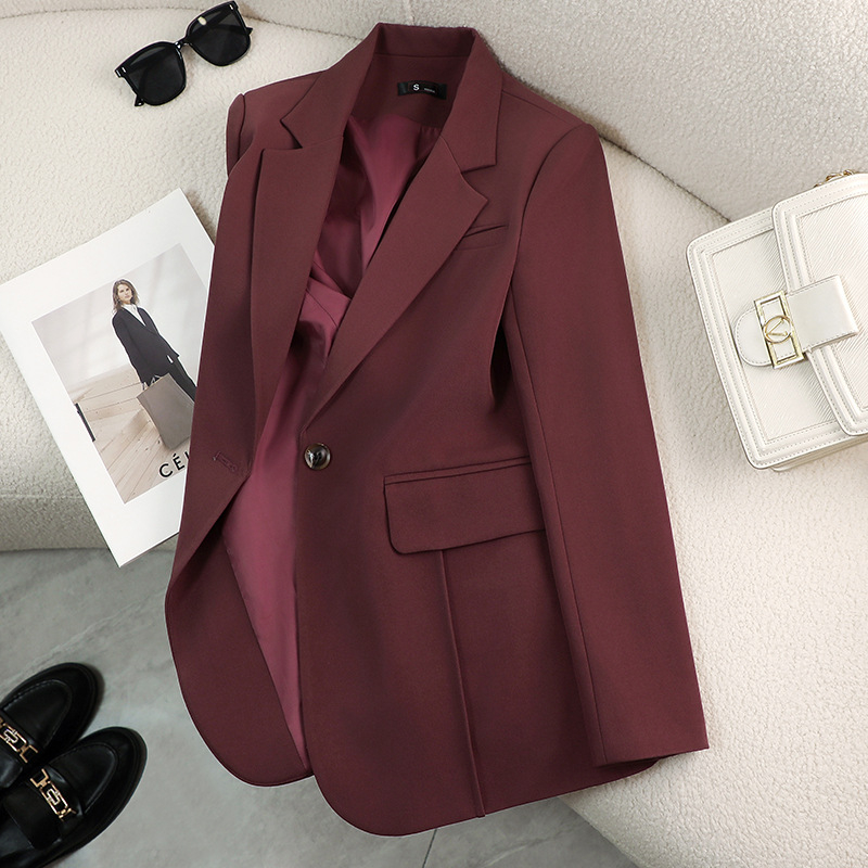 Sacou mic alb-crem pentru femei 2024, sacou casual lejer de toamnă, anul acesta, costum mic popular