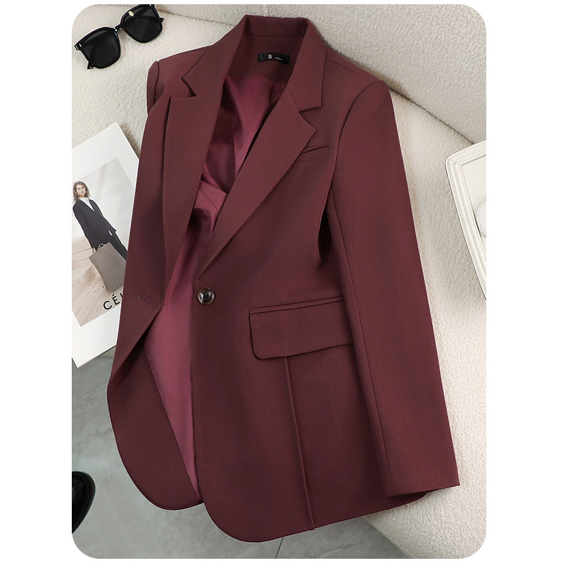 Sacou mic alb-crem pentru femei 2024, sacou casual lejer de toamnă, anul acesta, costum mic popular