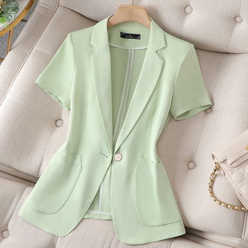 Tehase otsemüük suvine uus roosa lühikeste varrukatega temperamentne õhuke väike jope naistele