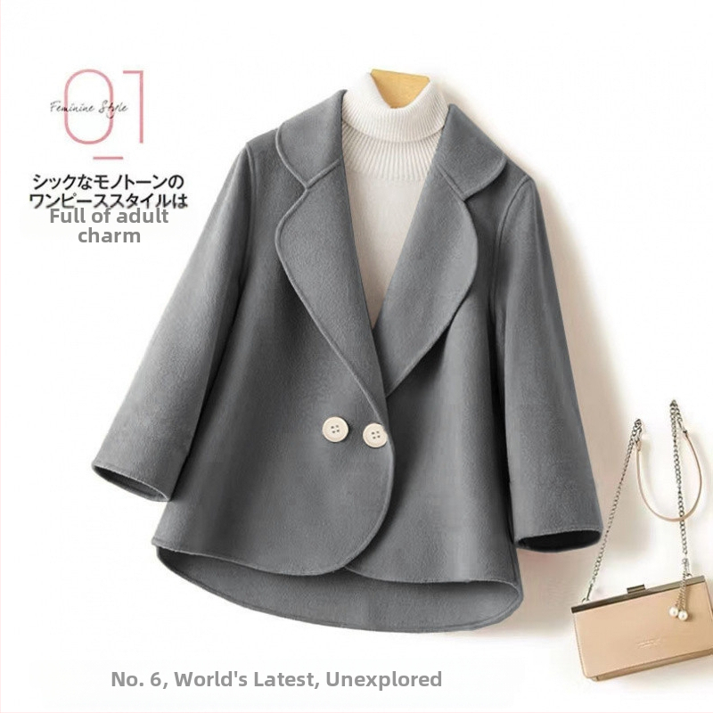 Kevad- ja sügisene uus Korea stiilis pendelränduri stiilis naiste villane lühike mantel moodne ülikond Slim Fit