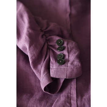 Νέο γυναικείο μπουφάν κοστουμιού για γυναίκες, άνοιξη 2024, από βαμβάκι και λινό, λεπτό, κάνναβης, με πτυχώσεις και επτά μανίκια, σε ίσια γραμμή και κομψό μικρό μπουφάν.