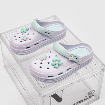 Дамски обувки Croc Shoes, лято 2024, нови, с дебела подметка, устойчиви на износване, удобни, неплъзгащи се, връхни дрехи Baotou, плажни сандали и чехли