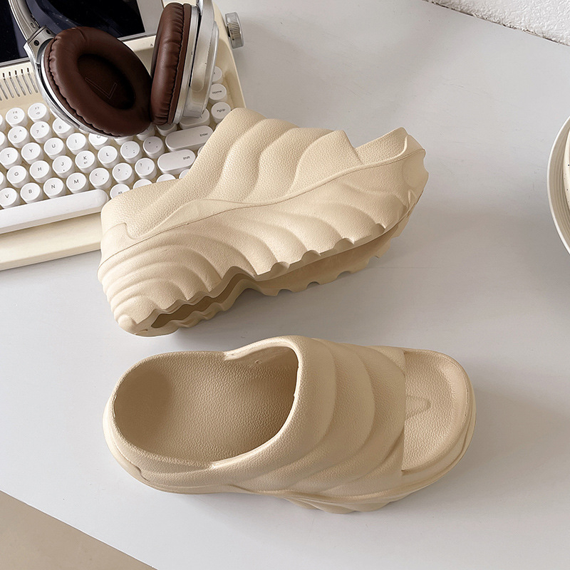 Papuci de vară pentru femei, cu talpă groasă, cu senzație de talpă moale, papuci cu toc înalt, populari pe malul mării, papuci cu nisip