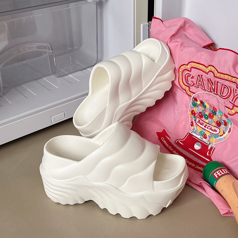 Papuci de vară pentru femei, cu talpă groasă, cu senzație de talpă moale, papuci cu toc înalt, populari pe malul mării, papuci cu nisip