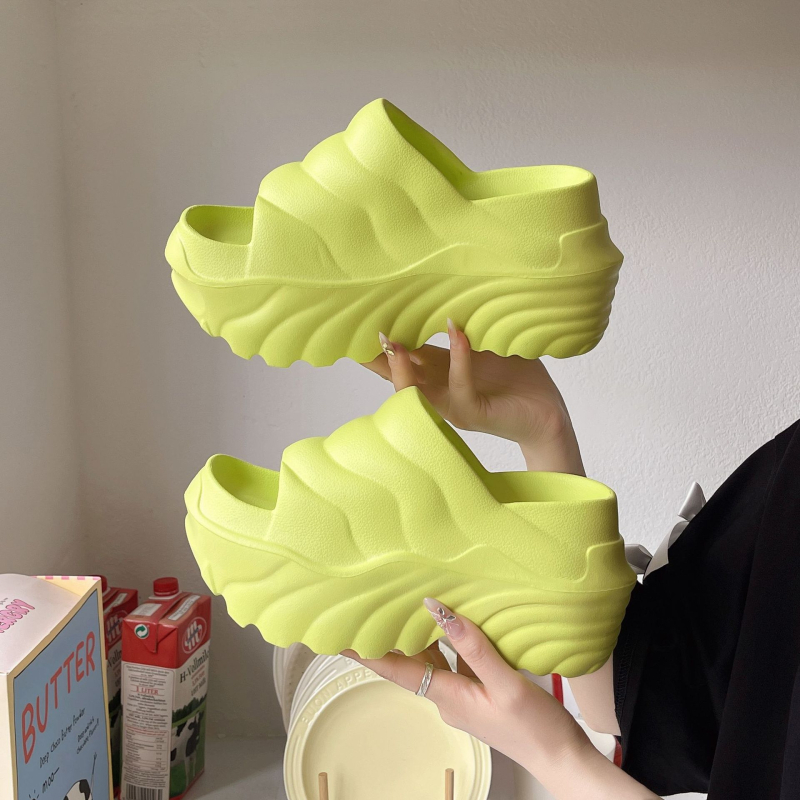 Papuci de vară pentru femei, cu talpă groasă, cu senzație de talpă moale, papuci cu toc înalt, populari pe malul mării, papuci cu nisip