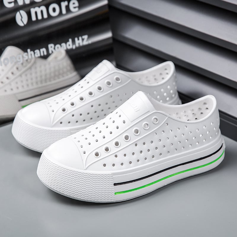 Летни обувки с дупка за жени с дебело дъно, мека повърхност, кухи, газещи, ежедневни, дишащи, водоустойчиви, плажни, външни, сандали с плъзгане за жени