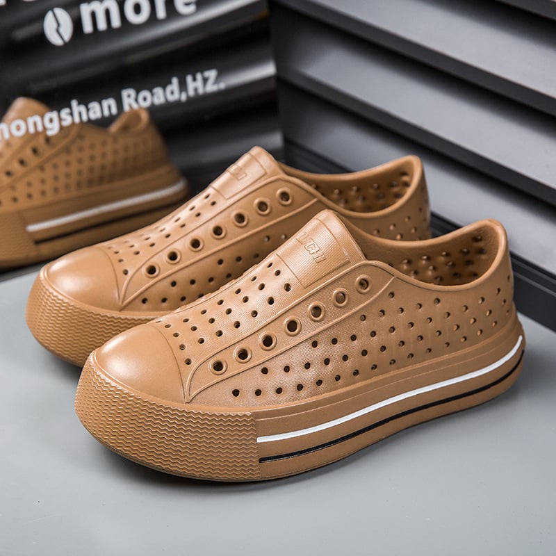 Летни обувки с дупка за жени с дебело дъно, мека повърхност, кухи, газещи, ежедневни, дишащи, водоустойчиви, плажни, външни, сандали с плъзгане за жени