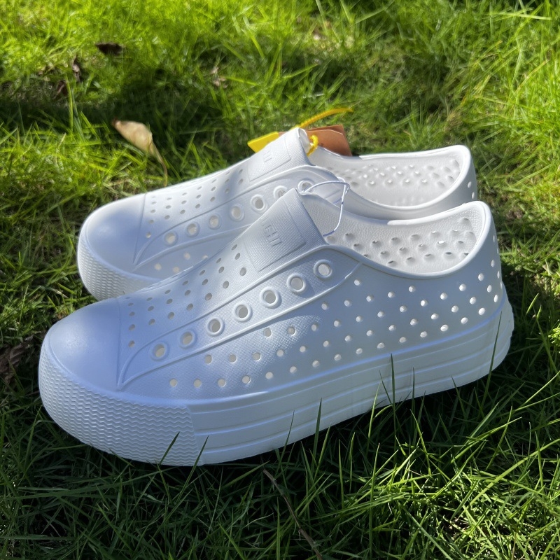 Летни обувки с дупка за жени с дебело дъно, мека повърхност, кухи, газещи, ежедневни, дишащи, водоустойчиви, плажни, външни, сандали с плъзгане за жени