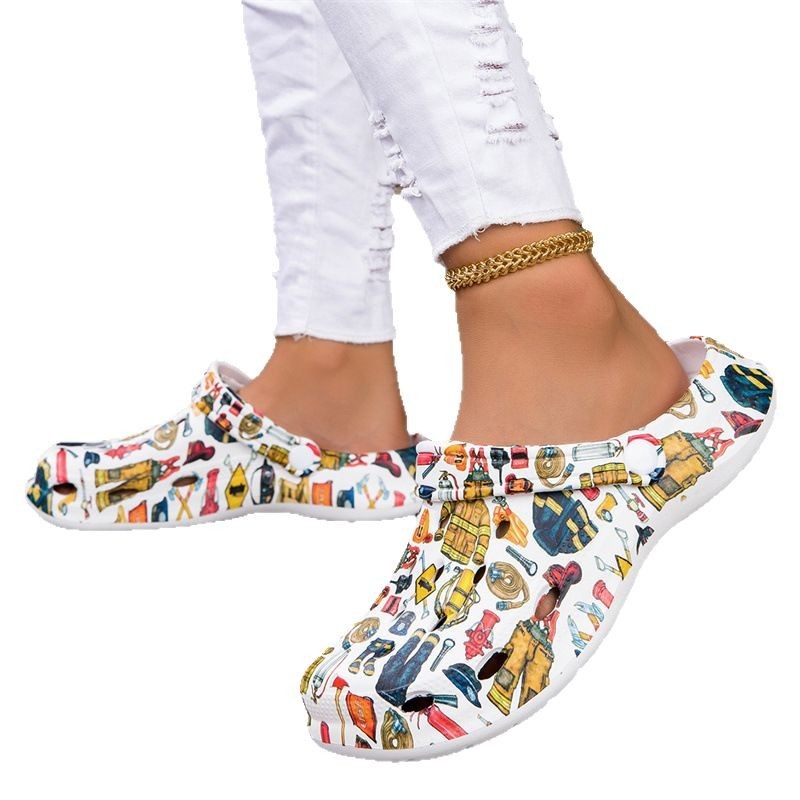 Dreváky Cross-Border New Transfer, Klasické maľované pánske a dámske topánky, Plážové topánky, Šľapky so špičkou, Dropshipping od výrobcu