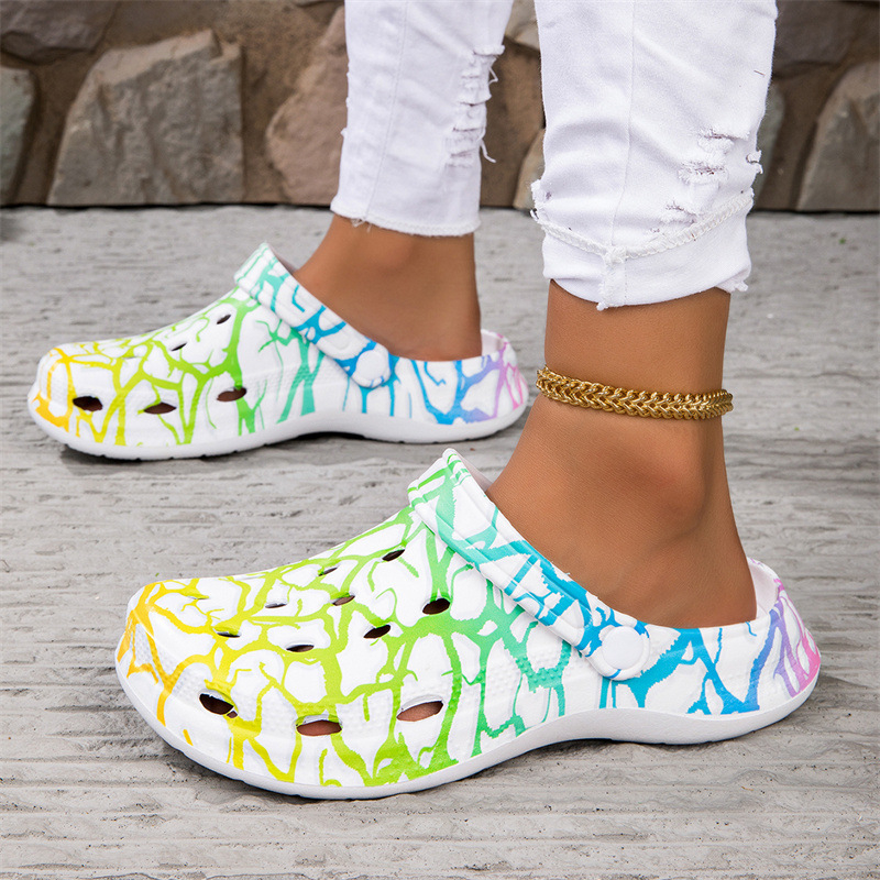 Dreváky Cross-Border New Transfer, Klasické maľované pánske a dámske topánky, Plážové topánky, Šľapky so špičkou, Dropshipping od výrobcu