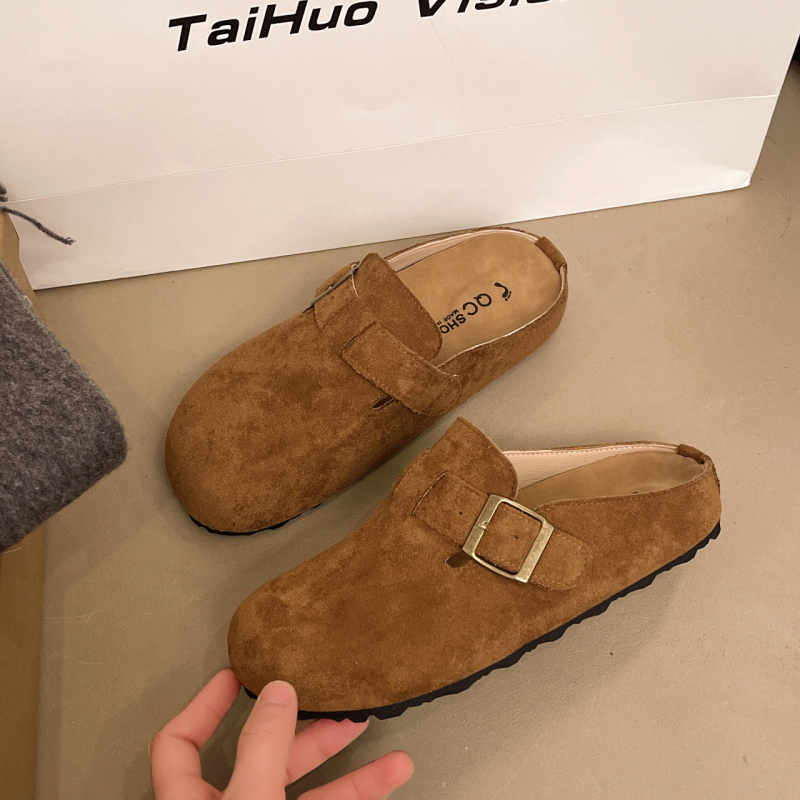 Väikese suurusega Birkenstock-stiilis sussid 2025. aasta kevad/suvi, uus kollektsioon, ülisuured retrohõbedased paksu tallaga ümara ninaga poollibisevad sussid naistele