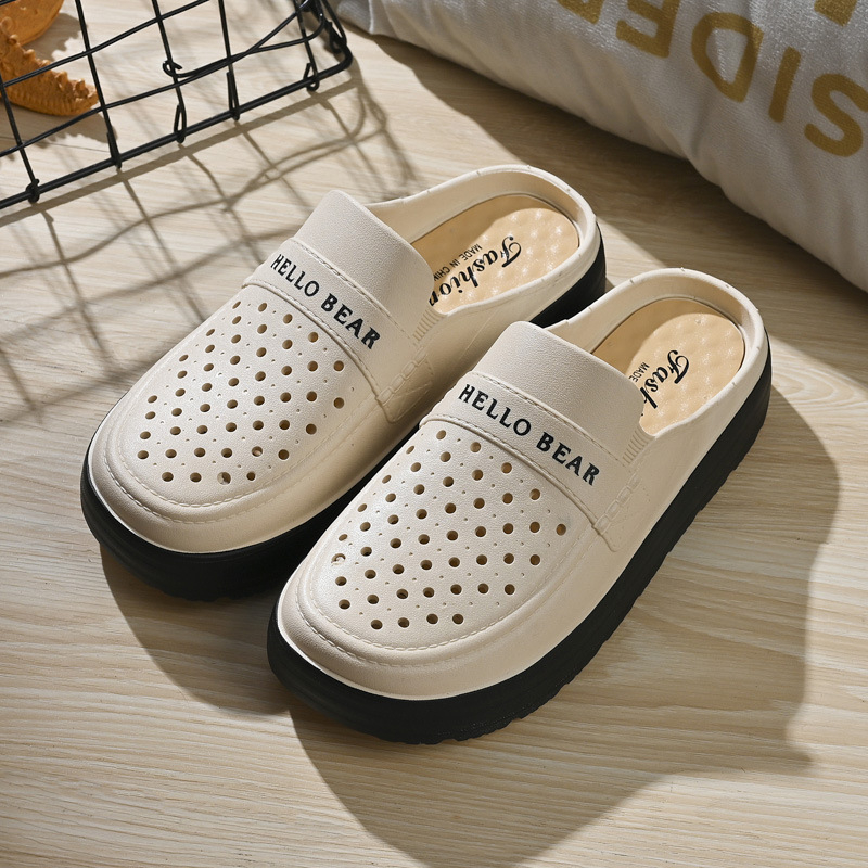 Висококачествени сладки чехли в стил Chanel Baotou, дамски връхни дрехи, супер меки обувки с подметка в корейски стил, летни, популярни интернет, половин чехли за жени