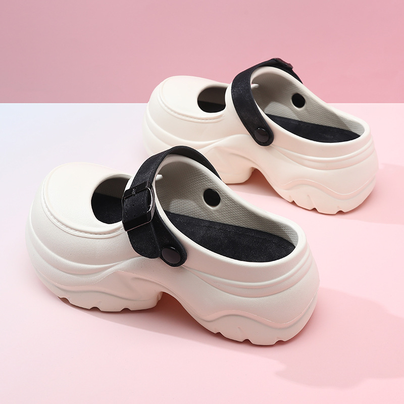 Sieviešu vasaras elpojošas sandales ar biezu zoli, EVA caurumiem, neslīdošas, augstas klases nodilumizturīgas Baotou čības vairumtirdzniecībā