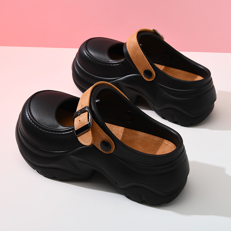 Sieviešu vasaras elpojošas sandales ar biezu zoli, EVA caurumiem, neslīdošas, augstas klases nodilumizturīgas Baotou čības vairumtirdzniecībā