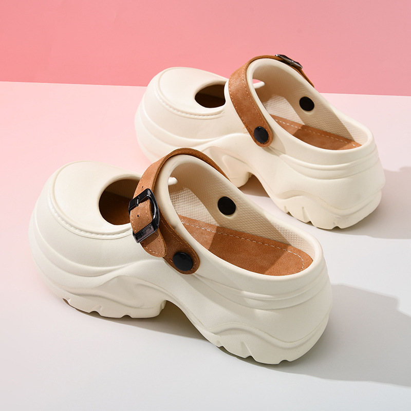 Sieviešu vasaras elpojošas sandales ar biezu zoli, EVA caurumiem, neslīdošas, augstas klases nodilumizturīgas Baotou čības vairumtirdzniecībā