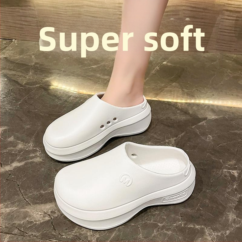 Nové dámske sandále na platforme s vysokým podpätkom z roku 2024, letné vrchné oblečenie, zvyšujúce výšku, EVA polpapuče, športové sandále, cezhraničná internetová celebrita