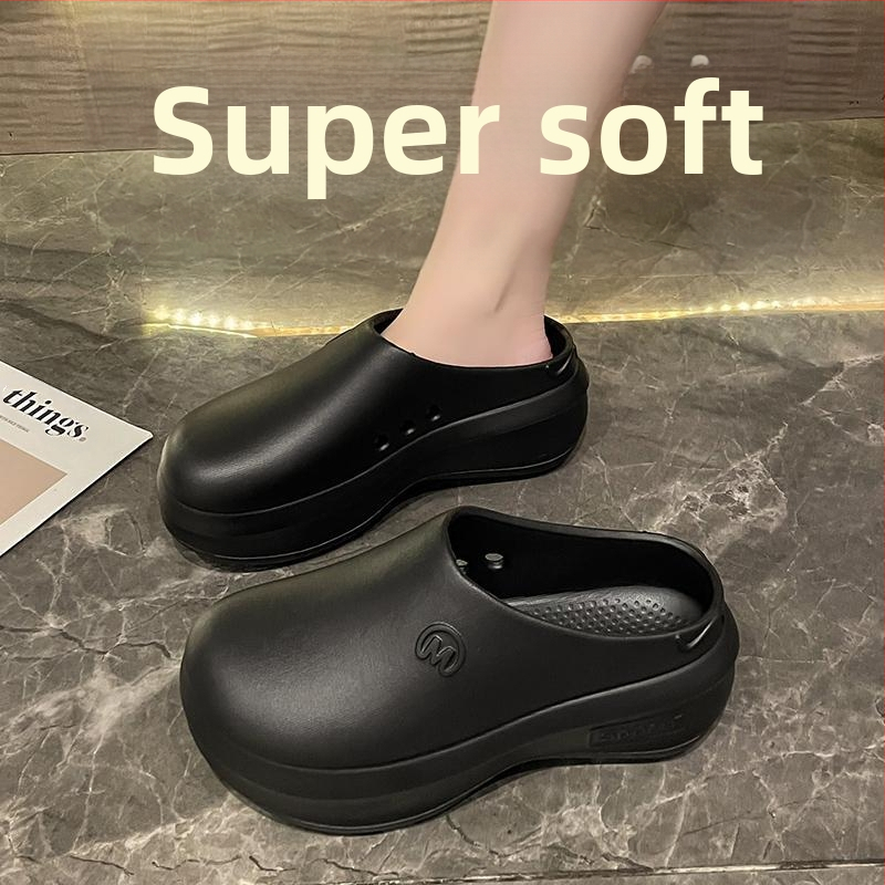 Nové dámske sandále na platforme s vysokým podpätkom z roku 2024, letné vrchné oblečenie, zvyšujúce výšku, EVA polpapuče, športové sandále, cezhraničná internetová celebrita