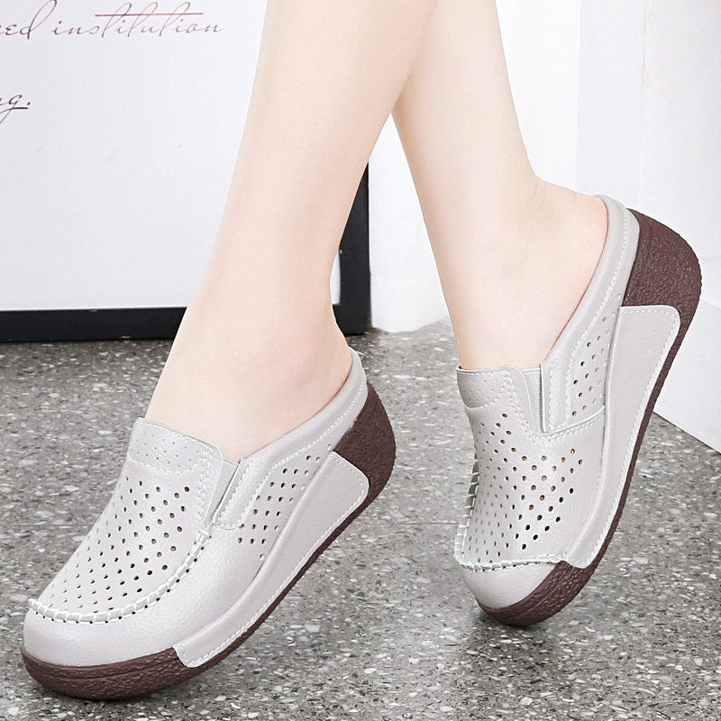 Sandale de vară pentru femei, confortabile, cu platformă, cu platformă, pufoase, până la jumătate, pentru vară 2024, noi