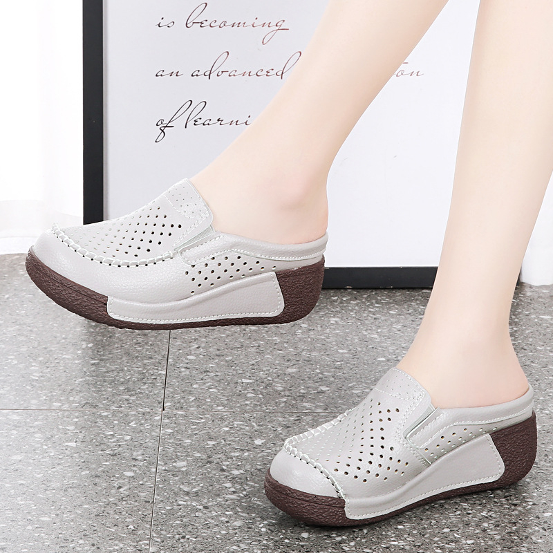 Sandale de vară pentru femei, confortabile, cu platformă, cu platformă, pufoase, până la jumătate, pentru vară 2024, noi