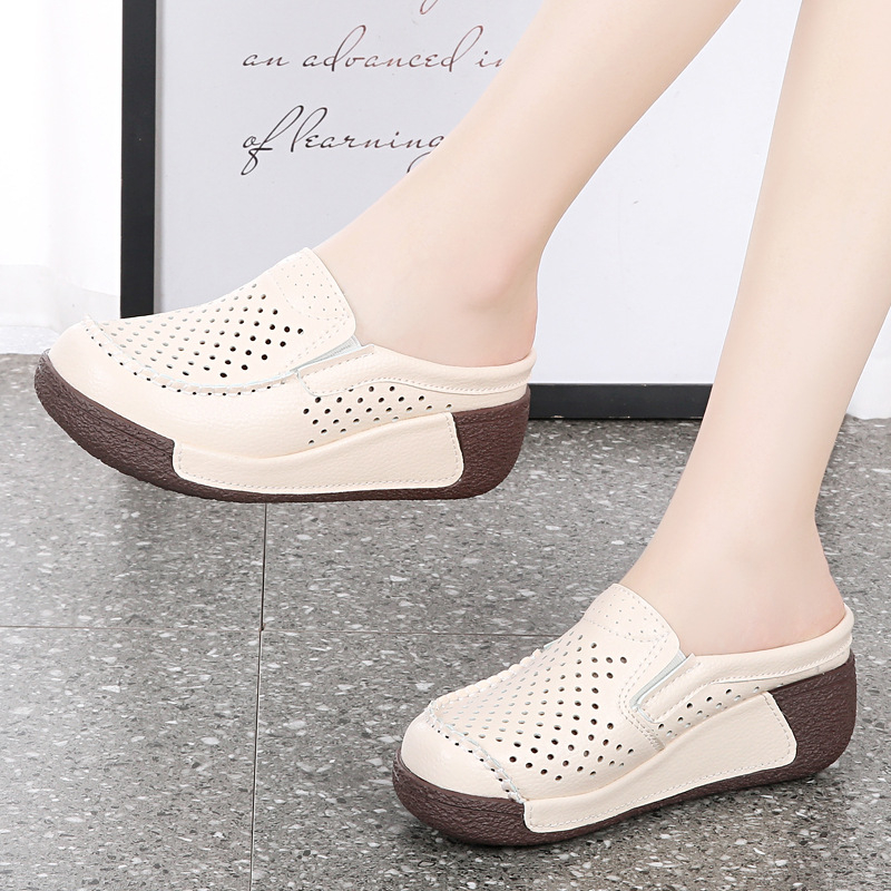 Sandale de vară pentru femei, confortabile, cu platformă, cu platformă, pufoase, până la jumătate, pentru vară 2024, noi