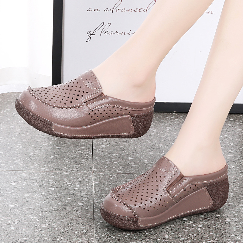 Sandale de vară pentru femei, confortabile, cu platformă, cu platformă, pufoase, până la jumătate, pentru vară 2024, noi