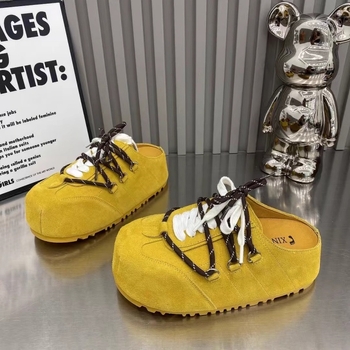 Euroopa moodsad paksu põhjaga Baotou naiste 2025. aasta kevadised uued jäätunud nahast paeltega Bocken kingad, mood vabaaja sussid