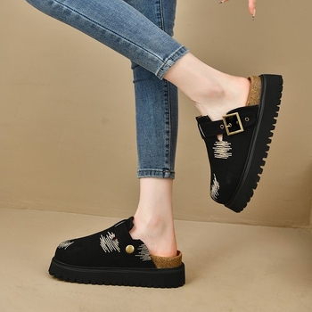 Papuci de vară retro Baotou cu talpă groasă, noi, pentru femei, pentru exterior, pantofi casual cu explozii de comerț exterior faimoase, vara 2024