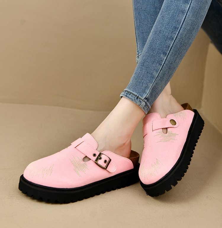 Papuci de vară retro Baotou cu talpă groasă, noi, pentru femei, pentru exterior, pantofi casual cu explozii de comerț exterior faimoase, vara 2024