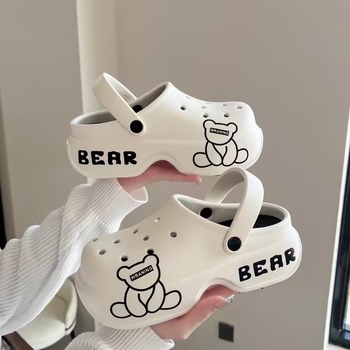 Āra bieza zole 4CM Bear Jieyang dezodorants ar augstumu palielinošu mīkstu zoli, viegls, universāls EVA meiteņu sandales un čības, apavi ar caurumiem