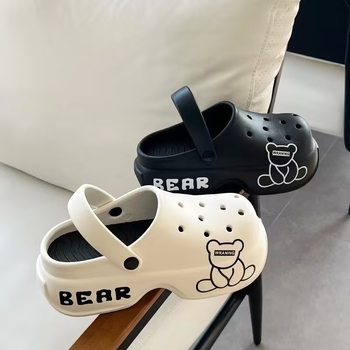 Āra bieza zole 4CM Bear Jieyang dezodorants ar augstumu palielinošu mīkstu zoli, viegls, universāls EVA meiteņu sandales un čības, apavi ar caurumiem