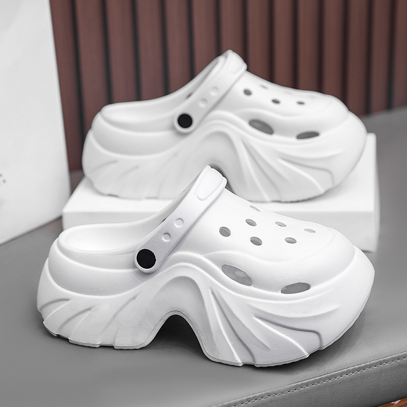 Urviniai batai moterims, vasariniai viršutiniai drabužiai, storas padas, didėjantis 2024 m. Nauji madingi pajūrio paplūdimio Baotou basutės ir šlepetės moterims