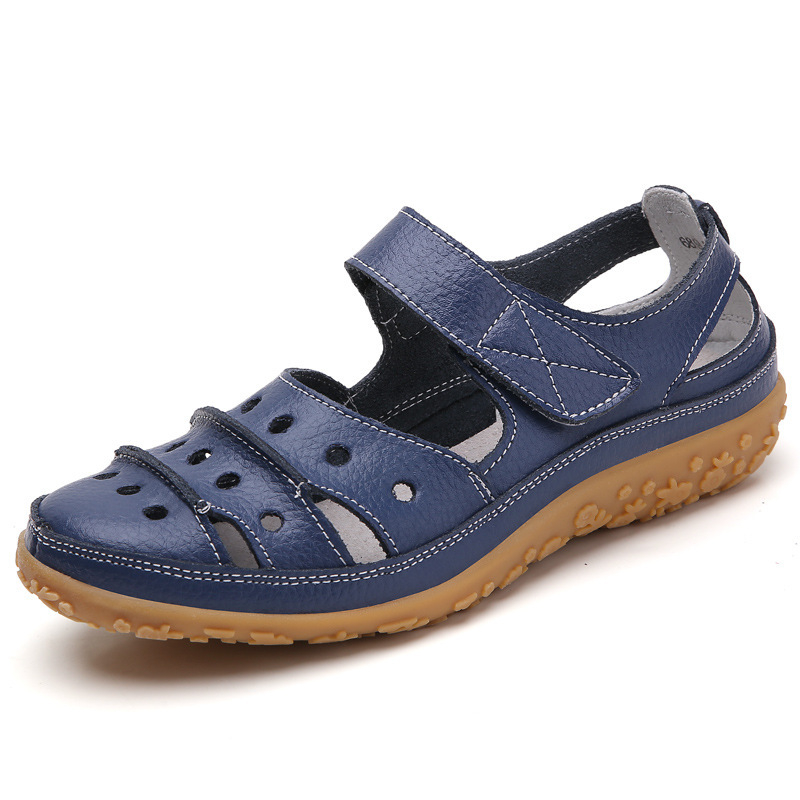 Mocasini transfrontalieri de mărime mare 35-46, sandale de vară pentru femei, pantofi cu găuri goale, pantofi de mamă