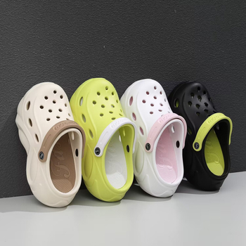 Storapadžiai platforminiai, poroms skirti, tylūs sodo šlepetės su skylute sienoje, moteriški sodo bateliai, patogūs, kasdieniški ir universalūs.