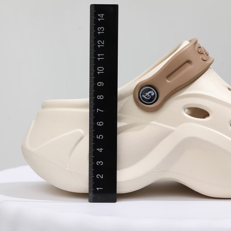 Storapadžiai platforminiai, poroms skirti, tylūs sodo šlepetės su skylute sienoje, moteriški sodo bateliai, patogūs, kasdieniški ir universalūs.