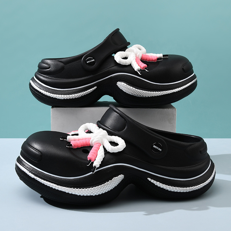 Naujo stiliaus moteriškos vasarinės lauko klumpės su storais padais, uždara nosimi, atsparios dilimui, kvapams, neslystančios, mielos paplūdimio šlepetės