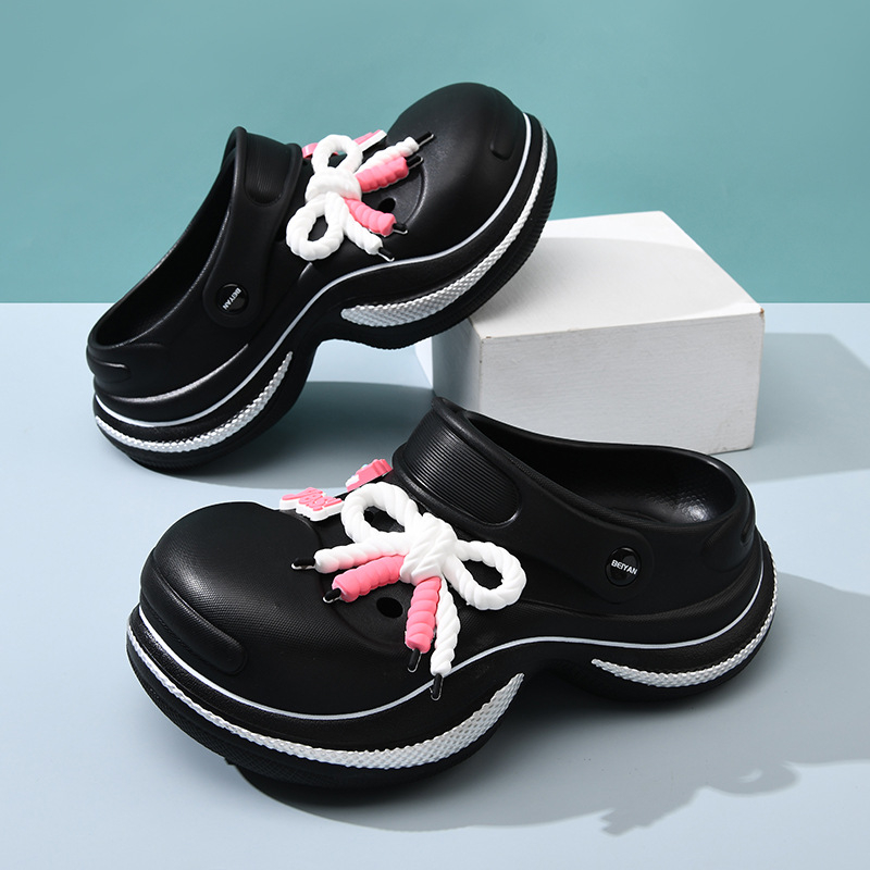 Naujo stiliaus moteriškos vasarinės lauko klumpės su storais padais, uždara nosimi, atsparios dilimui, kvapams, neslystančios, mielos paplūdimio šlepetės