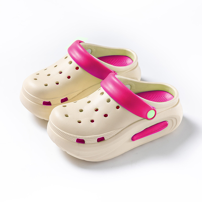 Divkrāsu salīmēti caurumu apavi vasarai EVA sieviešu mīksta zole virsdrēbes bieza zole modernas universālas vienkāršas pāru neslīdošas