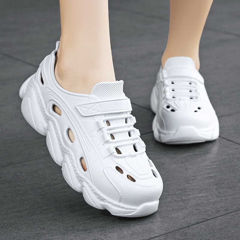 2024. gada pārrobežu platformas EVA caurumu apavi sieviešu vasaras dārza apavi platformas sandales pludmales apavi sieviešu uzvelkamās čības