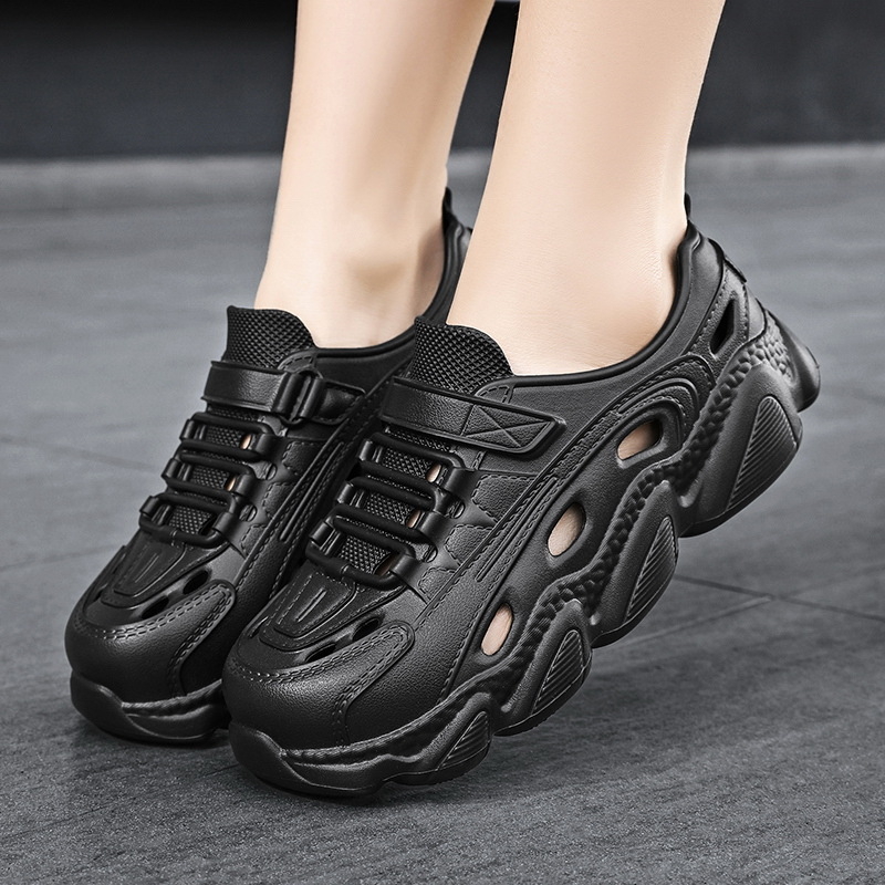 2024. gada pārrobežu platformas EVA caurumu apavi sieviešu vasaras dārza apavi platformas sandales pludmales apavi sieviešu uzvelkamās čības