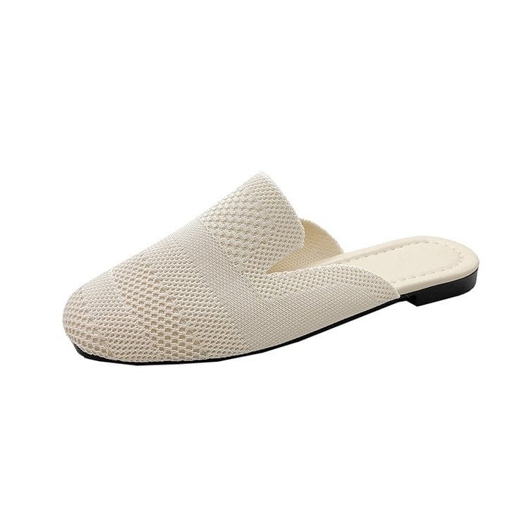 Ljetne nove Baotou papuče s kvadratnom glavom, pletene ravne cipele za lijene cipele većih veličina, prekogranične ležerne ženske cipele na veliko